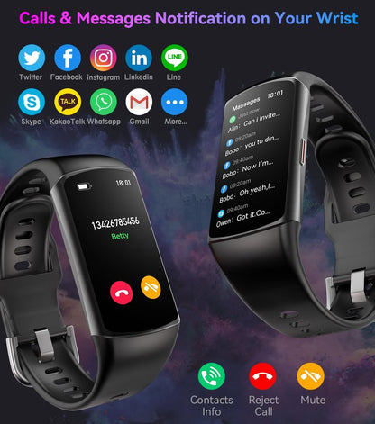 Smart Watch Fitness Tracker with 24/7 Heart Rate, Blood Oxygen Blood Pressure Monitor Sleep Tracker 120 Sports Modes Activity Trackers Step Calorie Counter IP68 Waterproof for Andriod iPhone Women Men