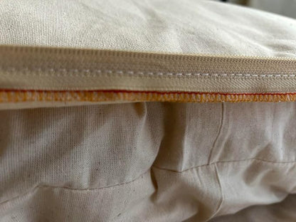 Natural Cotton Canvas Dog Bed – Raw Cotton Filled Pet Cushion Insert, Breathable Eco-Friendly Dog Mattress, Durable Washable Cover with Zipper (Natural, Small 36"x22"x3")