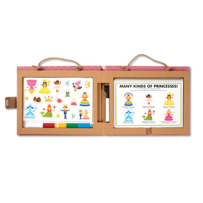 Melissa & Doug Natural Play: Play, Draw, Create Reusable Drawing & Magnet Kit – Princesses (54 Magnets, 5 Dry-Erase Markers) - FSC Certified