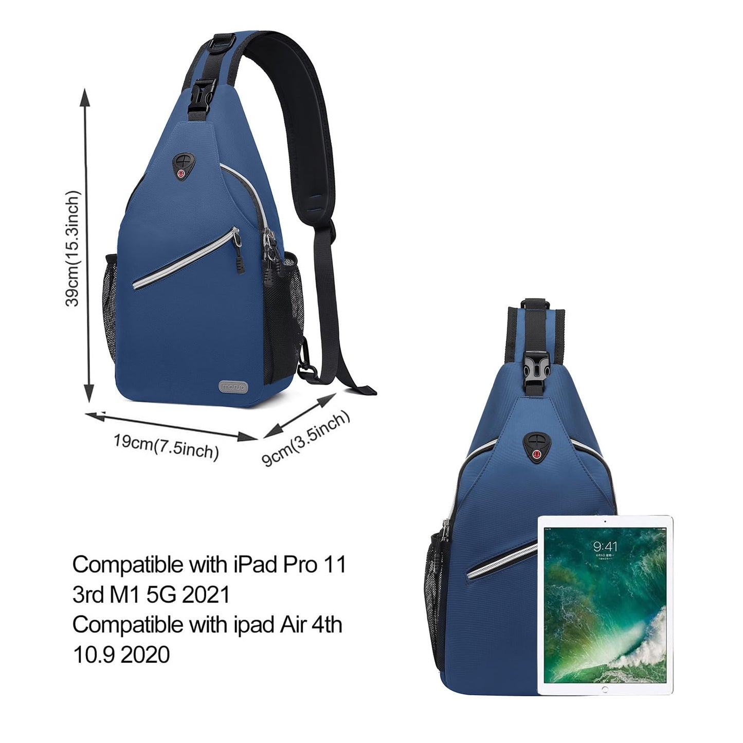 MOSISO Sling Backpack, Multipurpose Crossbody Shoulder Bag Travel Hiking Daypack