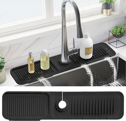 PoYang 24 Inch Faucet Mat for Kitchen Sink Splash Guard Behind Faucet, Sink