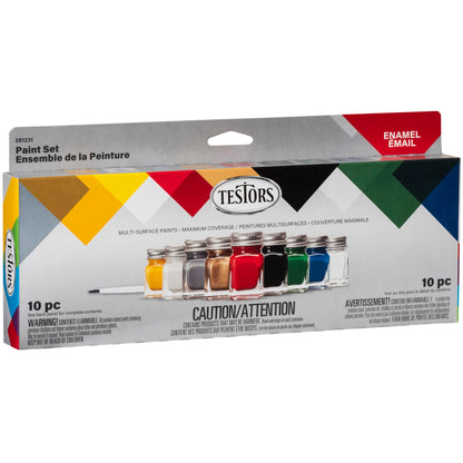 Testors 281231 Enamel Paint Set, 10 Piece Set