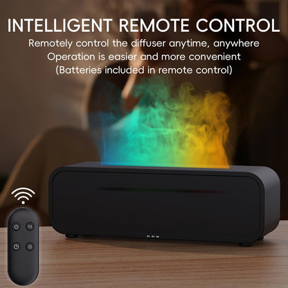 YALEDI Essential Oil Diffuser, Flame Fire Oil Diffuser, 250ml Cool Mist Aromatherapy Humidifier, Scent Aroma Diffuser with 7 Colors Light, Remote Control, Timer & Auto-Off for Home Room (Black)