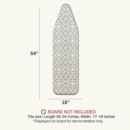 Ironing Board Cover and Pad 18"x54" Extra Thick Natural Cotton Scorch & Stain