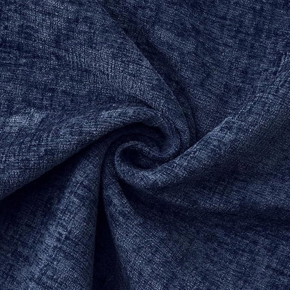 MIULEE Pack of 2 Couch Throw Pillow Covers 16x16 Inch Navy Blue Farmhouse Decorative Pillow Covers with Stitched Edge Soft Chenille Solid Dyed Pillow Covers for Sofa Bed Living Room