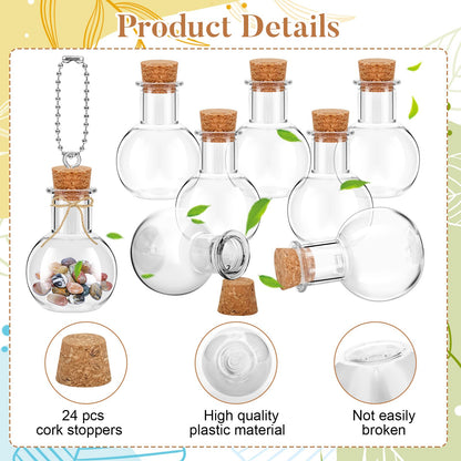 badashun 20 Packs Mini Plastic Bottles with Corks Clear Small Plastic Bottles for Birthday Baby Shower Wedding DIY Crafts Party Christmas Halloween Decoration Present