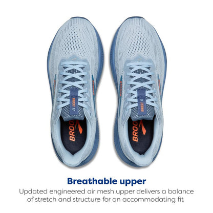Brooks Men’s Ghost 17 Neutral Running Shoe - Skyway/Moonlight/Orange - 8.5 Medium