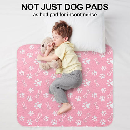 BEAUTYZOO 4 Pack Washable Pee Pads for Dogs, Reusable Puppy Pads for Potty Training, Waterproof Super Absorbent Whelping Pads Mats Non Slip Against Urine for Small Medium Dogs Cats, 18" x 24"