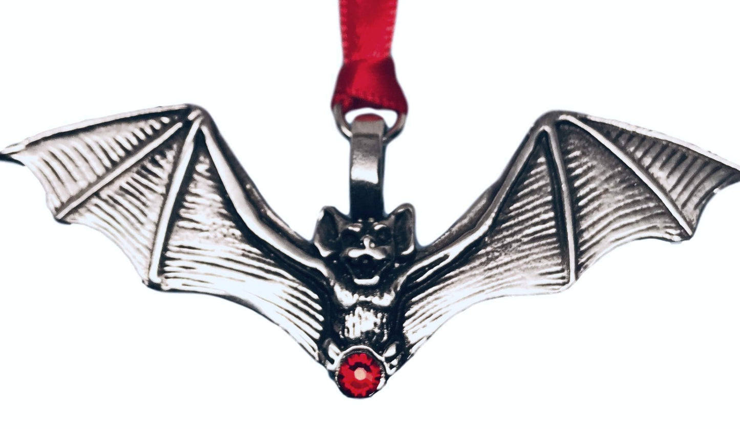 Trilogy Jewelry Gothic Bat Vampire Red Crystal Christmas Ornament