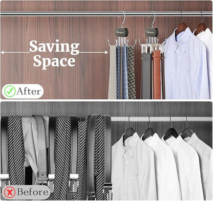 Belt Organizer for Closet, Belt Tie Hanger for Closet, Tie Organizer for Men