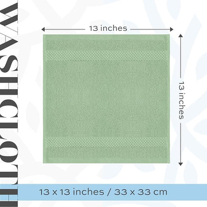 White Classic Luxury Cotton Washcloths 13x13 Inch
