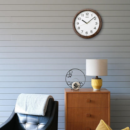 SEIKO QHA014BLH Faux Wood Wall Clock, Brown, 13 Inch