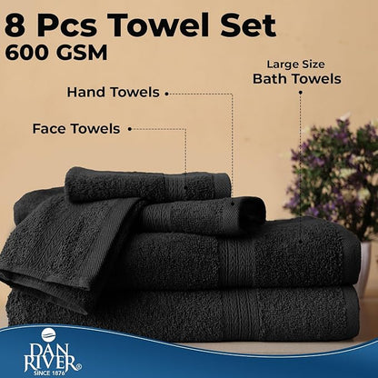 DAN RIVER 8 PC Luxury Bath Towels