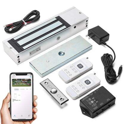 Zuomeng WiFi Smart Magnetic Lock for Door Kit, 1200lbs Holding Force Magnetic Door Lock System with App/Remote Control, 4 Modes, Sound Alerts, Easy Install for Home & Office