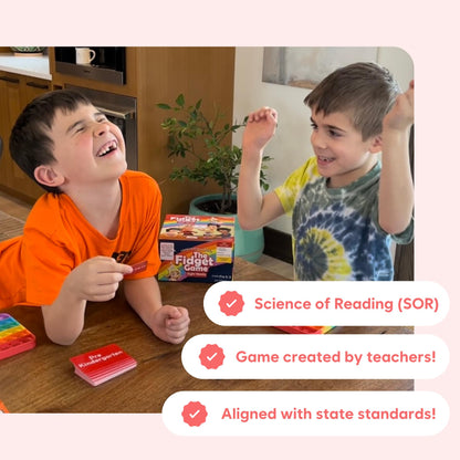 THE FIDGET GAME Sight Words Game - Reading Flashcards and Pop Fidget Toys for Kids K to Second Grade - Learning Activities and Games for High-Frequency Dolch Sight Words - Includes Mats and Dice