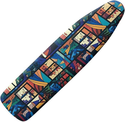 Geometric Window Steam Ironing Board Cover 15x54, Colorful Abstract Art
