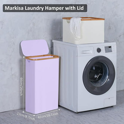 Slim Laundry Basket, 60L Laundry Hamper