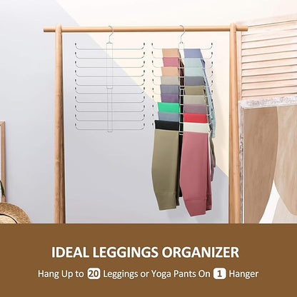 ZEDODIER Legging Organizer for Closet, 2 Pack Rotatable Yoga Pants Hanger for