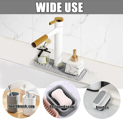 Silicone Faucet Mat for Kitchen Sink, Enhanced Silicone Splash Guard