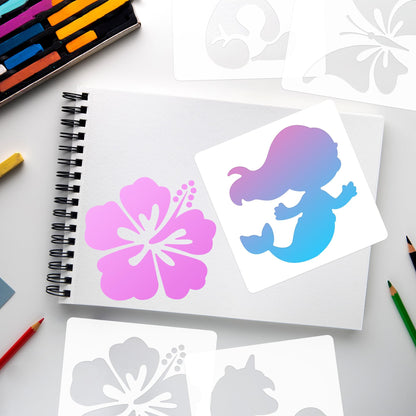 Stencils for Kids, Drawing Stencils for Painting Crafts Reusable Washable Large Art Paint Stencil Primary Shape Template for Fabric Wall Paper (36)