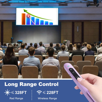 QUI Presenter Clicker Bundle | BK600 Slim-Shaped USB A Purple & BQ100 Remote-Shaped USB A Pink