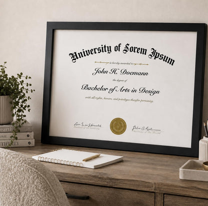 Americanflat 8.5x11 Diploma Frame with Shatter-Resistant Glass - Document Frames with Engineered Wood - Legacy Collection - Certificate Frame for Tabletop and Wall Display - Black