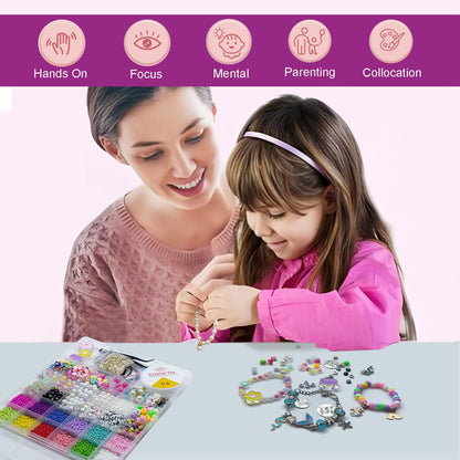 PHODDR Bracelet Making Kit for Girls,4300 piece DIY Jewelry Crafts Set, Including Beads and Pendants, Suitable for Girls Age 5-12 Birthday Gifts