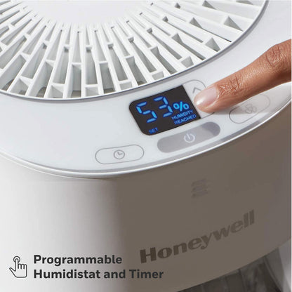 Honeywell Top Fill Tower Humidifier, Digital Humidistat, Black – Cool Mist Humidifiers for Bedroom, Home or Office with Space-Saving Tower Design
