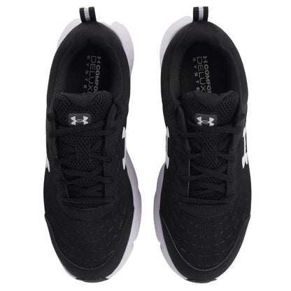 Under Armour Men's Charged Assert 10 Running Shoe, (001) Black/Black/White, 14 XX-Wide