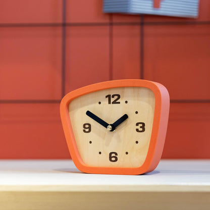 Little Top Creations Handcrafted Mid-Century Modern Clock – Silent Movement for Desk, Table & Mantel, No-Ticking Analog MCM Decor | Made in USA