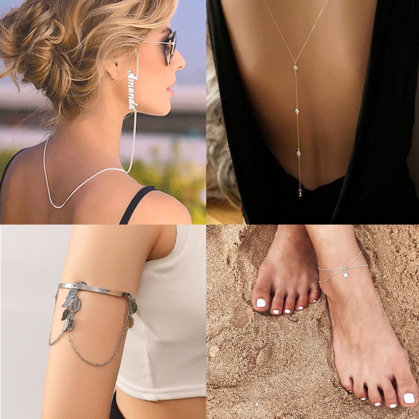 Jishi 60ft Jewelry Necklace Chains 2mm Jewelry Chain Links for Making Bracelets Earrings DIY Craft Supplies Findings, 6-Colors Gold Silver Copper Plated Metal Cable Rolo Link Chain Rolls Bulk