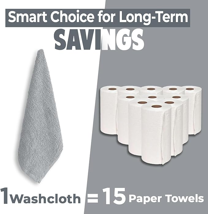 DAN RIVER 12 Pack Wash Cloths for Showering