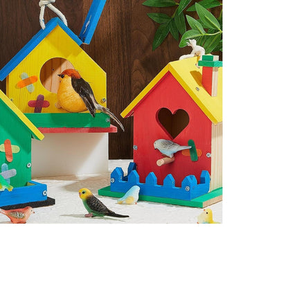 Juexica 2 Pack DIY Birdhouse Kits for Kids Ages 6+ Build and Paint Wooden Bird House Arts and Craft Project with Paint Strips Brushes for Boy Girl Adult Classroom Indoor Outdoor Crafts (Love Shaped)