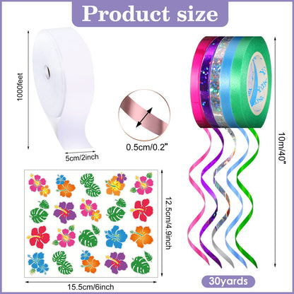 Karenhi Candy Lei Making Kit for Graduation Include 2 Inch x 1000 ft Ldpe Poly Candy Lei Tubing Roll,30 Pcs Graduation Ribbon,50 Sheets Flower Stickers Clear Netting Bags for Crafts Wreath