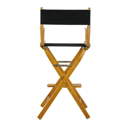 Casual Home 30" Director's Chair Honey Oak Frame-with Black Canvas, Bar Height