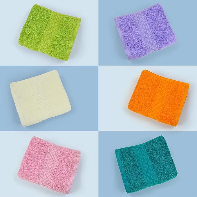 Cleanbear 6 Pack Hand Towels for Bathroom, 100% Cotton Absorbent Face Towels