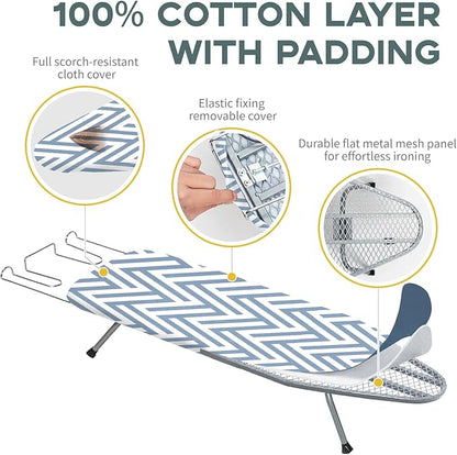Small Tabletop Ironing Board Foldable, RAINHOL Steel Mesh Portable Iron Board