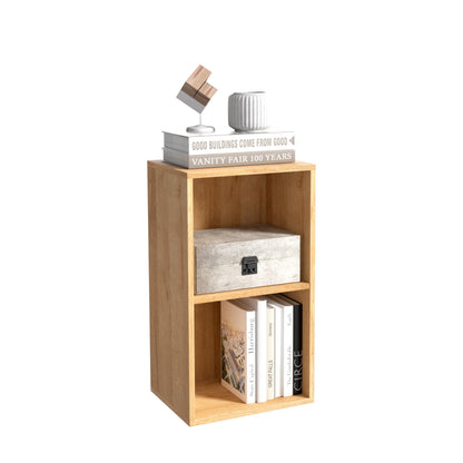 NewBeth Wooden 2 Cube Storage Organizer, 2 Tier Storage Cubes Storage Display Cubby, Versatile Cubes Shelf and Cubby Organizer for Any Space (Oak, 2 Cube-W(11.8inch)