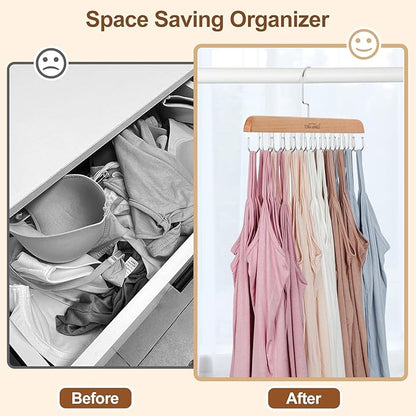 TOPIA HANGER Bra Hanger for Closet, 2 Pack Tank Top Hangers 40 Hooks Capacity