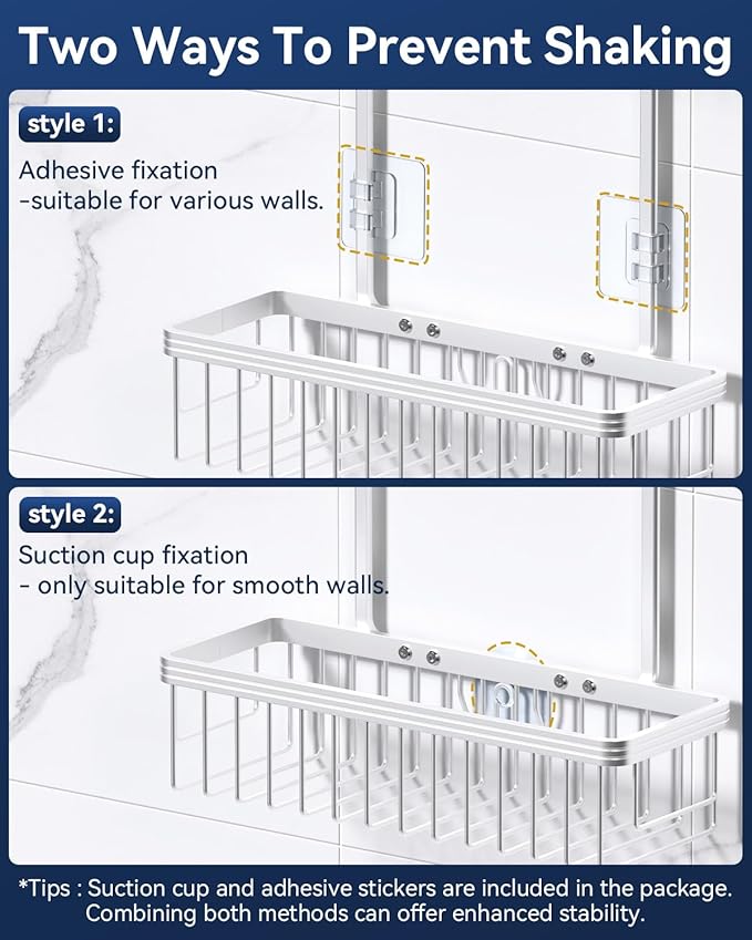 YASONIC Shower Caddy Hanging, Never Rust Shower Organizer Hanging, Aluminum