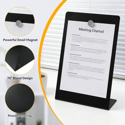 Solryne 2 Pack Magnet Bulletin Board, 13.8 x 9.8 inch Large Magnetic Board, Display for Memos, Photos & Documents, Magnet Display Stand for Home, School, Kitchen, Office, Hotel (Black)