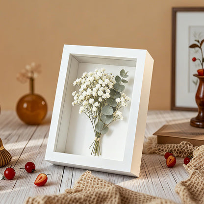 Zmpkhba 6 Pack 4 x 6 Inches Shadow Box Frame, Bulk Picture Frame, Small Wood Memory Display Case Boxes for Photos, Dried Flowers, DIY Craft, White