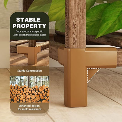Bamworld 62 " Tall Plant Stand for Indoor Plants Outdoor Corner Plant Shelf Flower Stands for Living Room Balcony and Garden