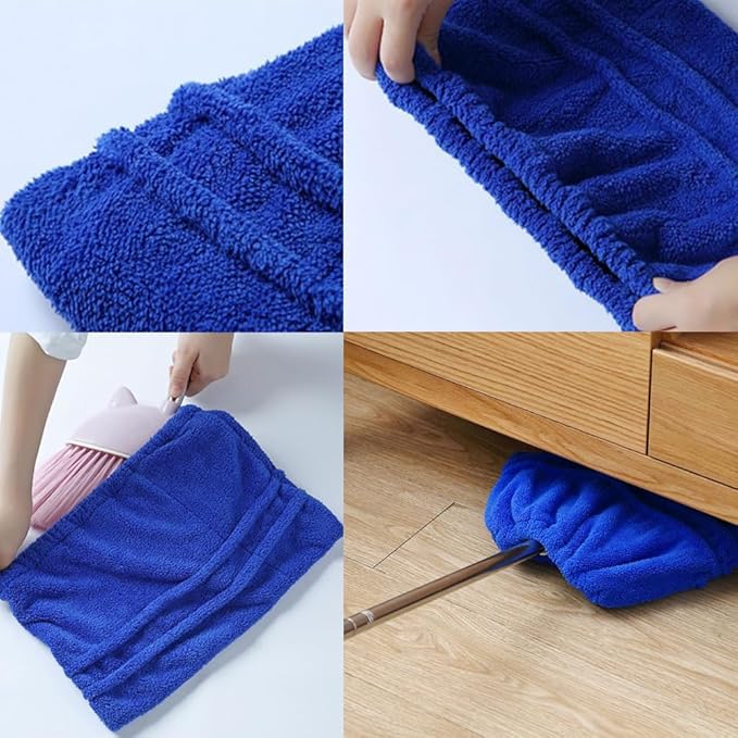2 Pack Broom Pads to Baseboard Cleaner Tool Sweep Broom Cloth Cover Reusable