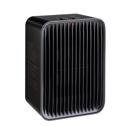 Amazon Basics Portable Ceramic Space Heater, Small Electric Heater for Indoor Use With 3 Heat Settings, Temperature Control, Lightweight (1.7 LBS), 520 w, Black, 5.1"L x 3.5"W x 7"H