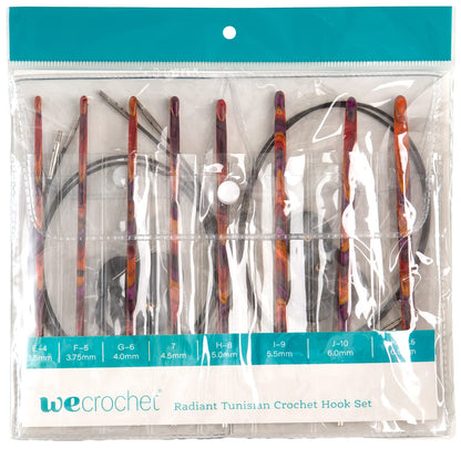 Knit Picks WeCrochet Wood Interchangeable Tunisian Crochet Hook Set - US E-K (Radiant)