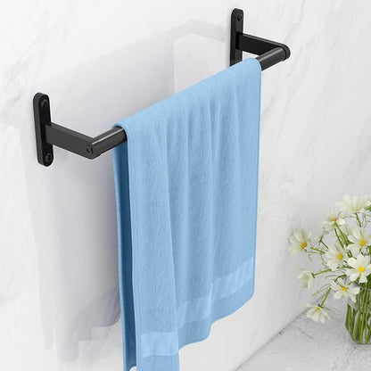 KLJKPA16 Inch Bathroom Towel Bar, Towel Racks for Bathroom Wall Mounted, Modern Heavy Duty Stainless Steel Hand Towel Holder, Single Bar, Black