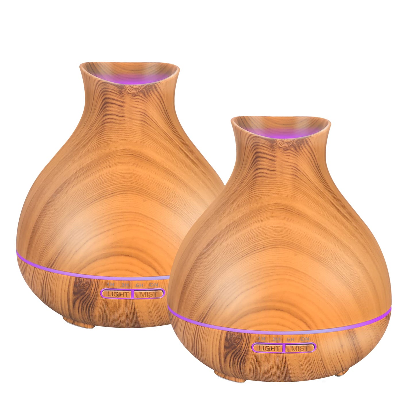 BZseed Aromatherapy Essential Oil Diffuser 550ml 12 Hours Wood Grain Aroma Diffuser with Timer Cool Mist Humidifier for Large Room, Home, Baby Bedroom, Waterless Auto Shut-off,7 Colors Lights Changing