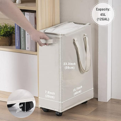 Slim Rolling Laundry Basket, Slim Laundry Hamper