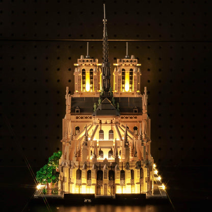 LocoLee Light Kit Compatible with Lego Notre Dame Cathedral Architecture 21061, Creative Lighting Set Accessories Compatible with Lego Paris Notre Dame 21061, No Models Only Light (Standard Version)